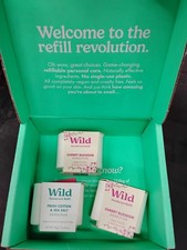 Lot Of 3 Wild Deodorant Refill - Cherry Blossom / Fresh Cotton  Sea Salt