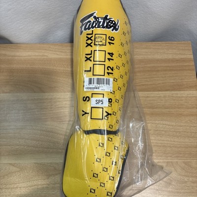 Fairtex SP5 Yellow Shin Guards Muay Thai Boxing Shin Pads Size Small