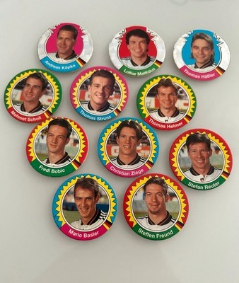 EM 1996 Fußball DFB Nutella Pogs 11x Nationalmannschaft