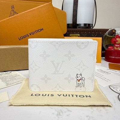 Louis Monogram Forest Multiple Wallet White Dog Men's Wallet New