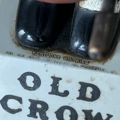 Vintage Old Crow Whiskey Bar Advertising Figure Statue 9” Plastic