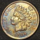 1906 Indian Head Cent - UNCIRCULATED HEAVILY TONED *GREAT COLOR* - FREE SHIPPING