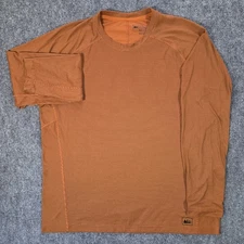 REI Co-op Shirt Mens XL Orange Long Sleeve Base Layer Performance Crewneck