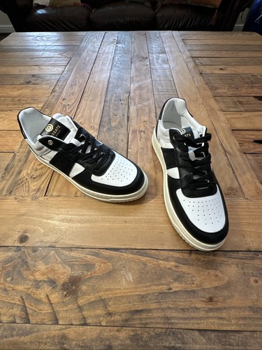 NEW Greats Brooklyn Black White Leather Men's Sneakers EU 42 US 10 Made In Italy