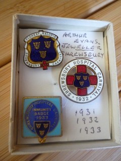 3 X NURSE NURSING BADGES 1931 1932 1933 SHREWSBURY HOSPITAL CARNIVAL