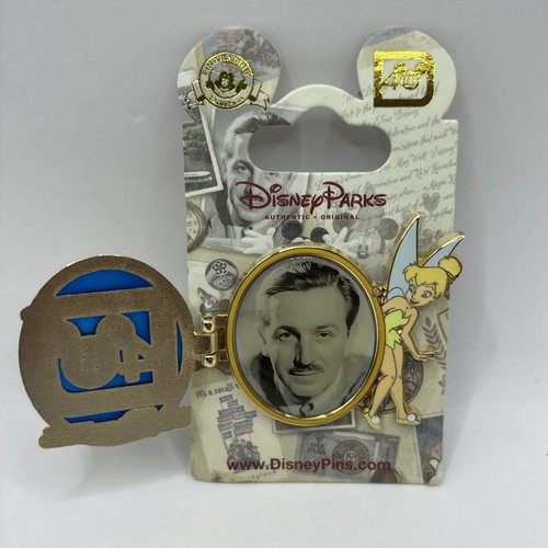 Disney 40th Pin Walt Disney World Retro Logo Walt Disney and Tinker Bell - Picture 2 of 5