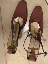 Manolo Blahnik Women's high heel shoes size 37 Dark Pink Preowned Good Condition