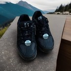 Skechers Men 7.5 W Cankton - Ebbitt Steel Toe Work Shoe BLK Black Leather Mesh