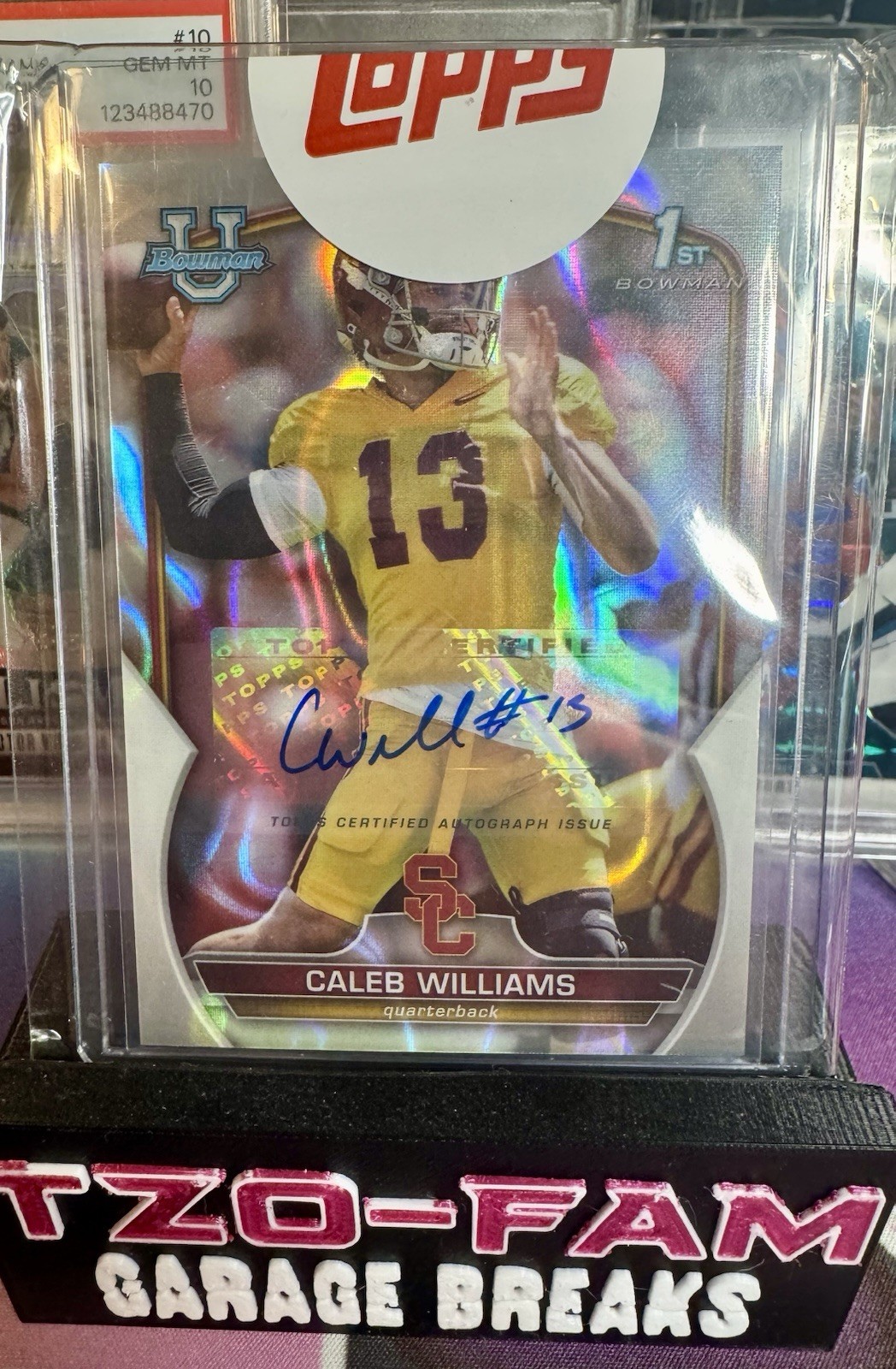 Caleb Williams - 2022 Bowman 1st Chrome University Auto Lava Refractor /199