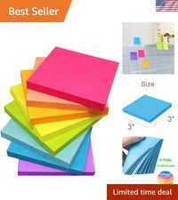 Brightly Colored 3x3 Sticky Notes - 8 Pads for Home  Office Organization