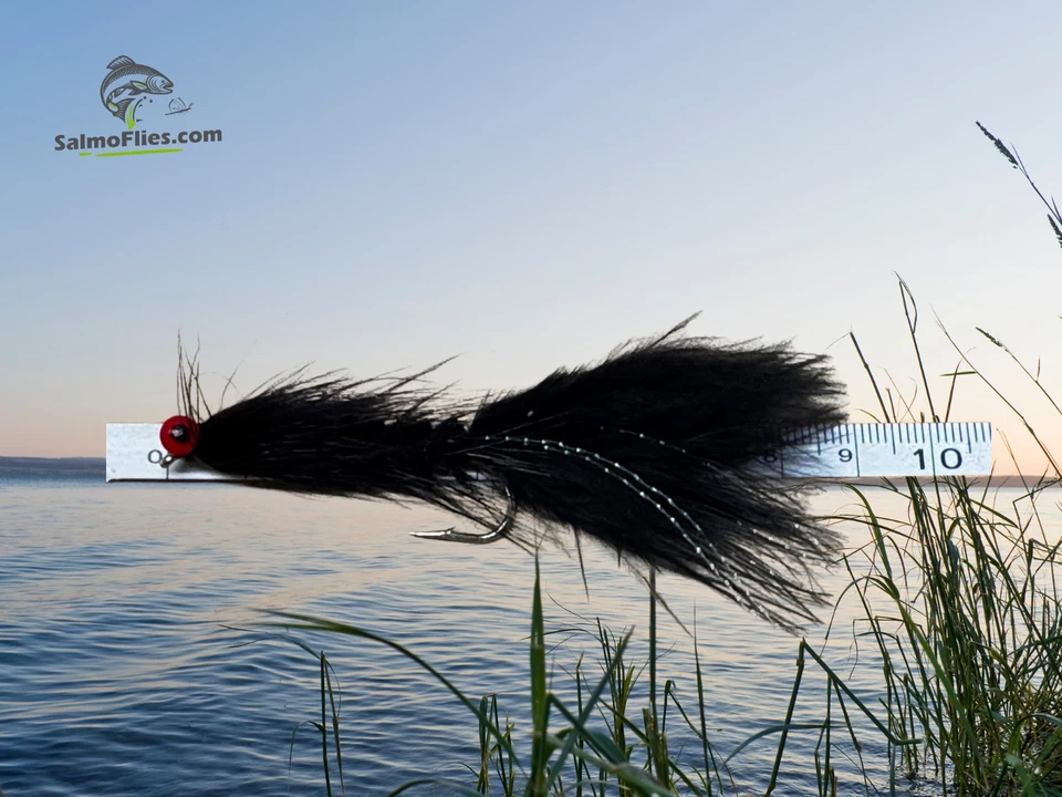 🎣 3er Set Woolly Bugger Deepwater (Black/Gold Cone) – 8,5 cm | #2 | Tiefen-Spez