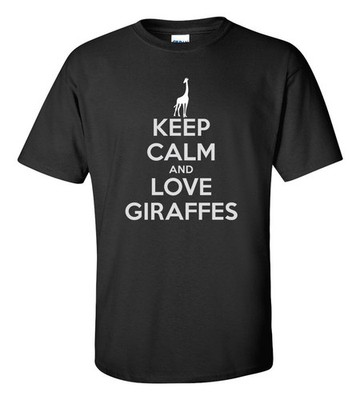 Giraffe Keep Calm T-Shirt Funny Animal Lover Graphic Cotton Tee Gift