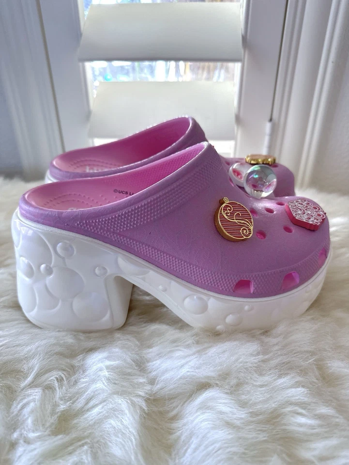 Zueco Sirena Crocs X Wicked Glinda 'Rosa' Nuevo con Etiquetas - 210525 ENVÍO RÁPIDO W7/M5 Talla 37-38 Foto 2 de 4
