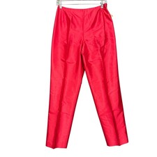 Talbots Pants Womens 6 Coral Red Silk Shantun...