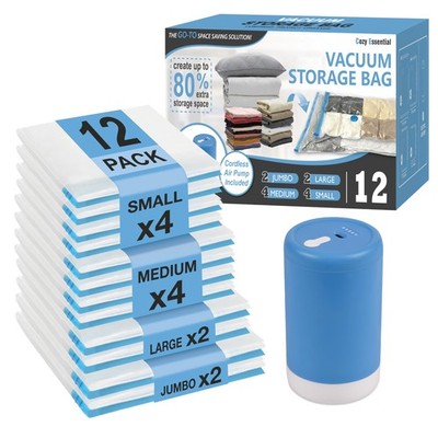 Cozy Essential Travel Vacuum Storage Bags with Combo, Transparent