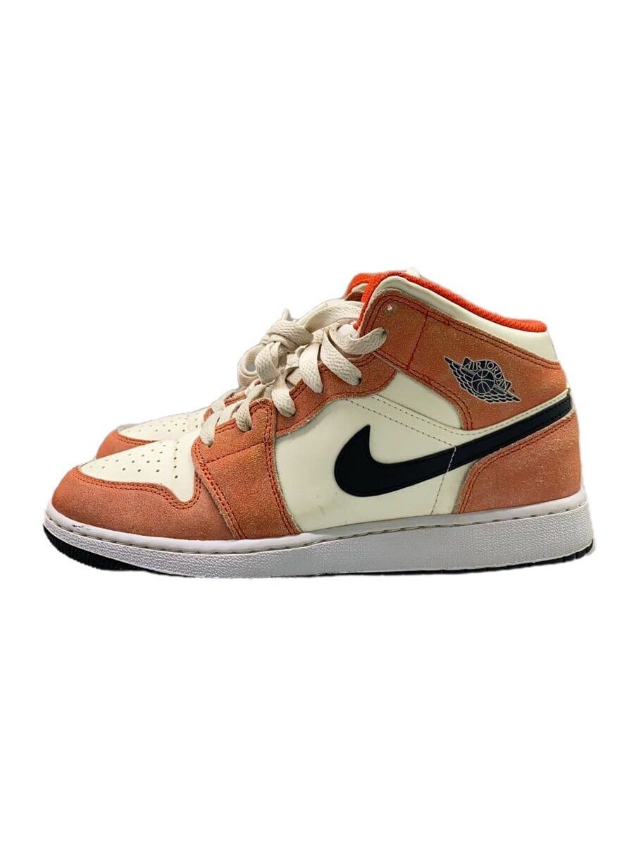 NIKE AIR JORDAN 1 MID SE スニーカー 24cm Nike High Top Sneakers AIR JORDAN 1 MID SE 24cm Orange Used