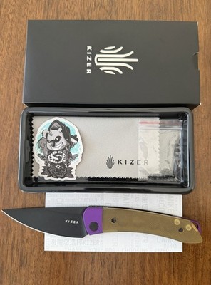 Kizer Mini Momo Drop Point Folding PocketKnife Nitro V Blade Aluminum+PEI Handle