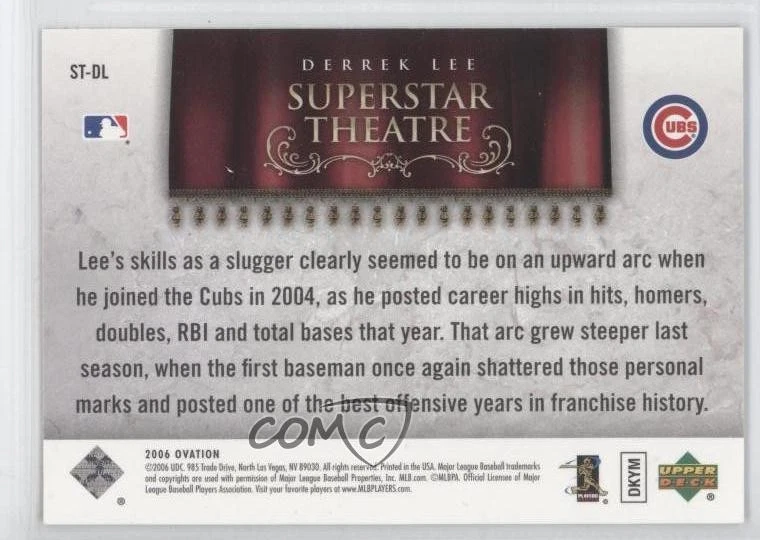 2006 Upper Deck Ovation Superstar Theatre Derrek Lee #ST-DL - Image 2 of 2