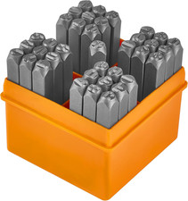 37-Piece Number and Letter Stamp Set 1/4 6mm  A-Z  0-8  Stars,use The 6 as a