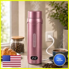 JEKABA Travel Electric KettleInsulated Water Bottle 4 Temp, Black Cherry