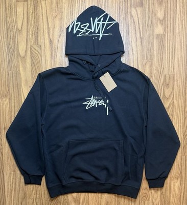 Stussy Embroidered Logo Hoodie Color Black Size Large