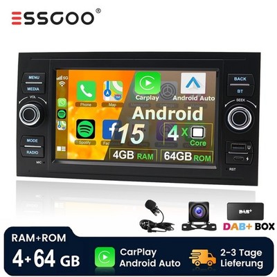 Android15 4+64G Autoradio Für Focus MK2 Transit S/C-Max Kuga GPS RDS USB DAB KAM