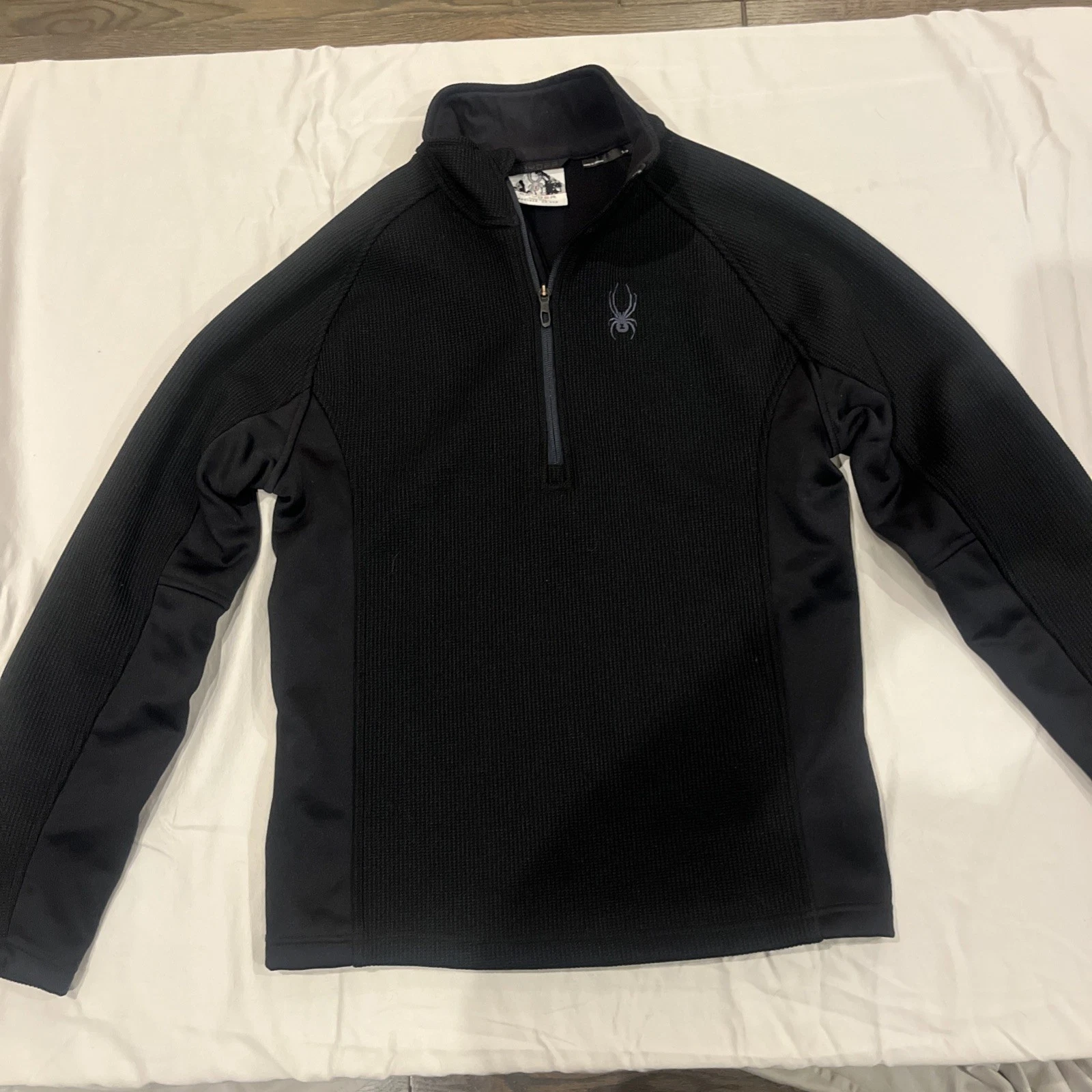Spyder Fleece Pullover Men’s Small Black 1/4 Zip Outdoor Ski Winter Jacket