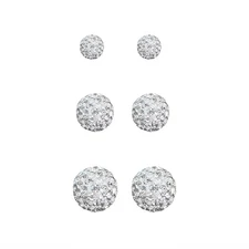 Minimalist CZ Cluster Small Ball Stud Earrings for Women Girls 925 Sterling S...