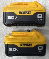 2 New Dewalt DCB208 20V Max 8.0Ah Lithium Ion Batteries Li-ion DCB208-2