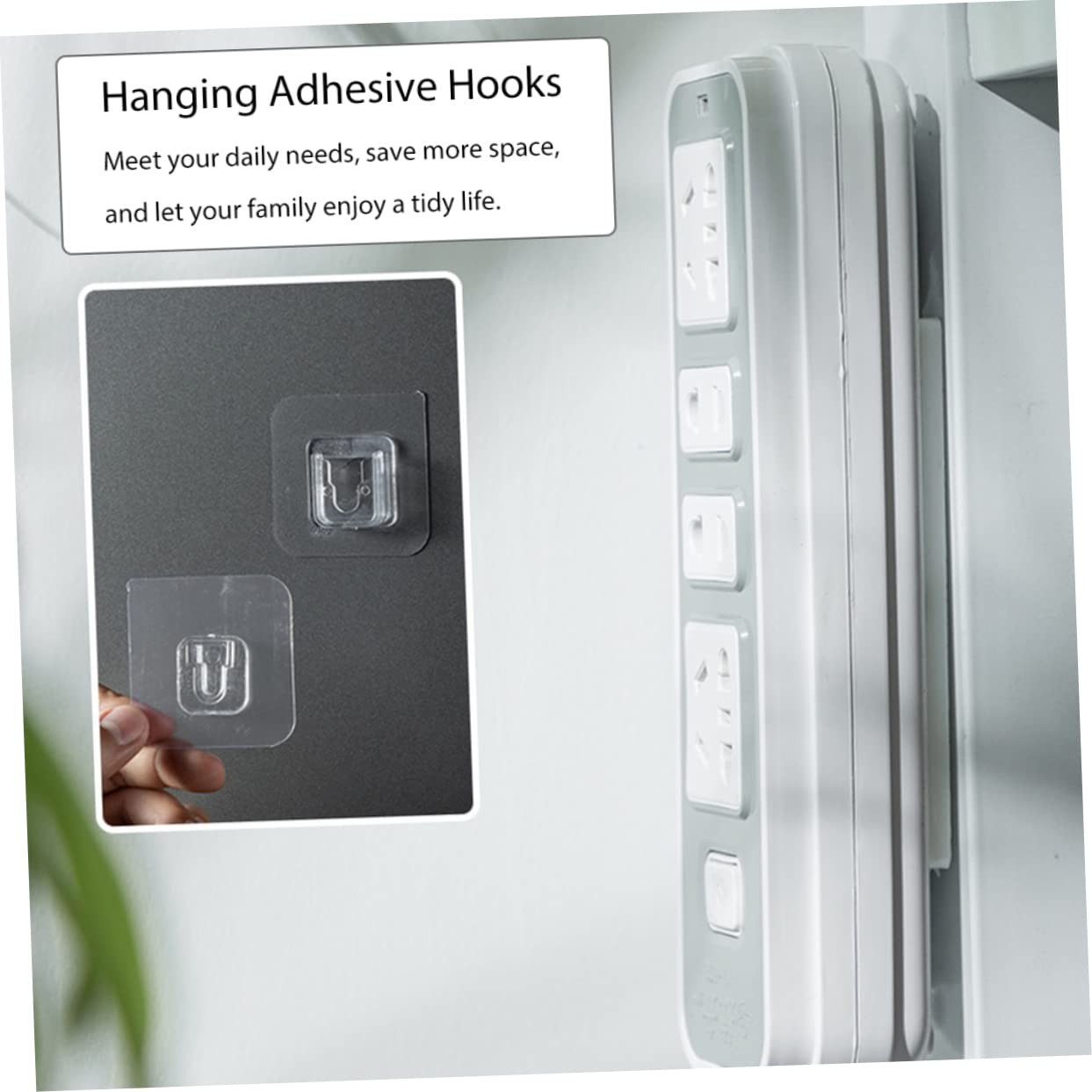20 Sets Double Sided Self Adhesive Wall Hooks for Easy Storage and Organizati...