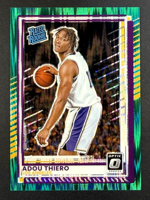 ADOU THIERO RC 2025-26 Donruss Optic Rated Rookie Green Shock # /135 LAKERS