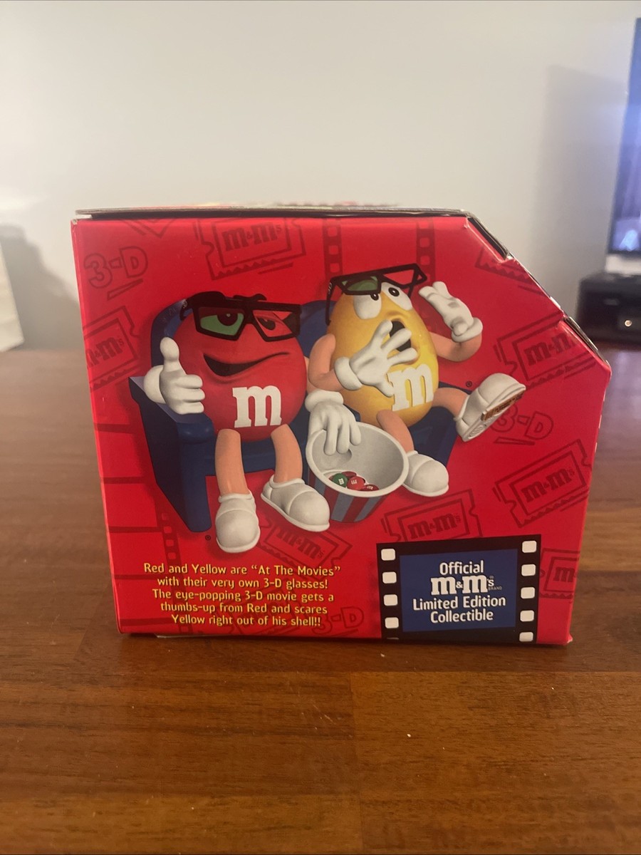 M&M's At The Movies In 3-D Candy Dispenser Red and Yellow