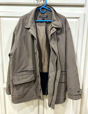 Vintage John Henry Men's Gray Field Jacket XXL Big & Tall Button Front Pockets