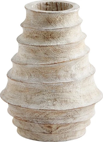 Rustic Whitewashed Wooden Vases for Farmhouse Décor - Picture 1 of 2