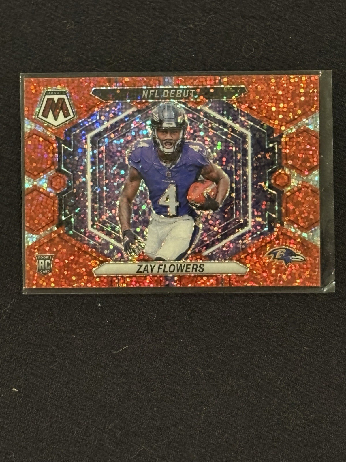 2023 Panini Mosaic - NFL Debut Red Sparkle Mosaic Prizm Zay Flowers (RC)