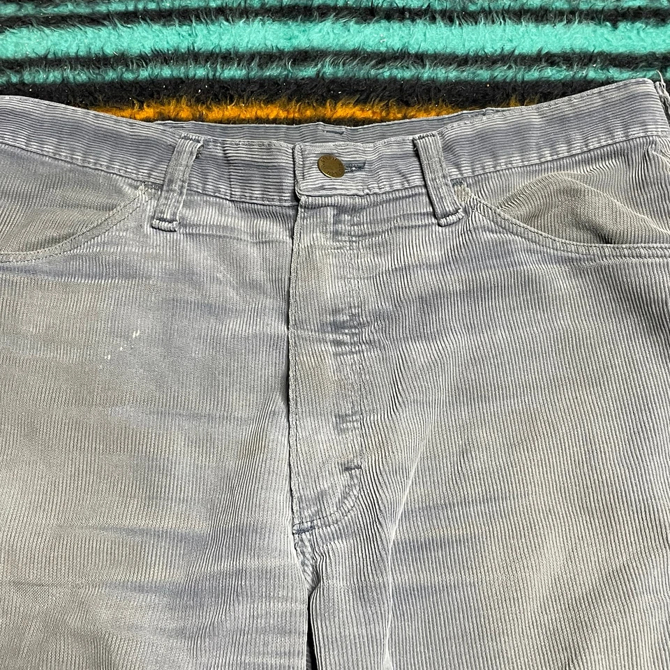 Talla 32x27- Vintage 70’s Rustler Pantalón Pana Pierna Recta Hombre’s Azul Claro EE. UU.! Foto 4 de 4