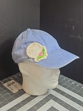 Adams Light Blue Denim Baseball Cap/Hat  Cotton Adjustable Golfball Patch GUC 