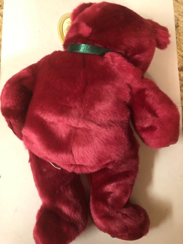 Ty Beanie Buddy Teddy The Bear Cranberry Color MWMT Plush Animal 13" MWMT - Picture 5 of 8
