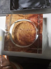 Tobacco Leaf Clear Acrylic Four Finger Cigar Ashtray - New