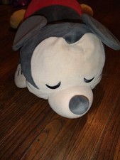 Disney Store MICKEY MOUSE Sleeping PLUSH 23" Soft Pillow LARGE pastel grey