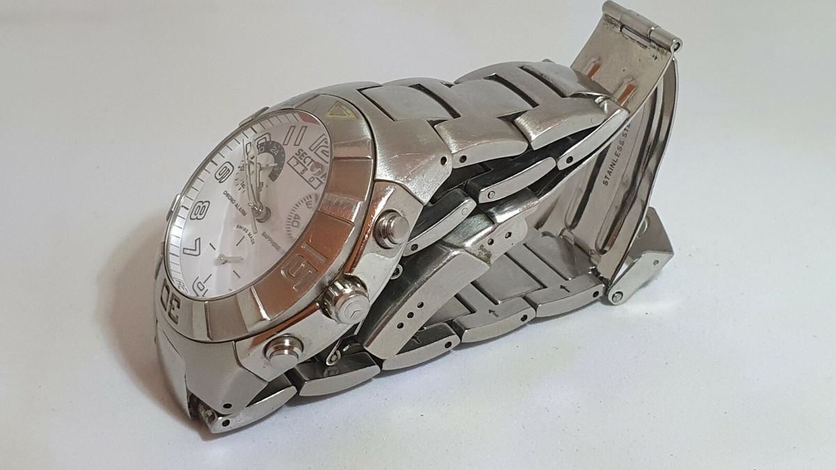 Sector 750 Chronograph Sec Alarm White Dial Sapphire Crystal 100m 