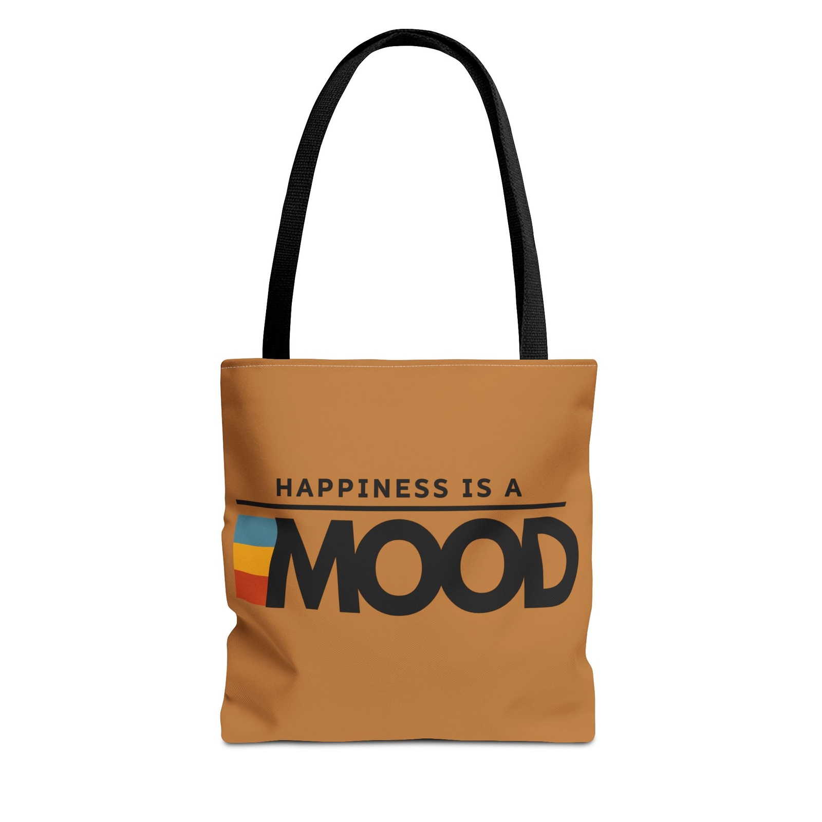 Happiness Mood Tote Bag with Black Print  