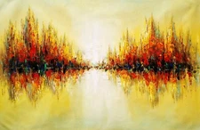 Abstract  #5C-B1, 48x72, 100% Hand painted Oil Painting on Canvas