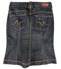 Adriano Goldschmied The Demure Womens Denim Skirt 26R Dark Wash Made In USA NWOT