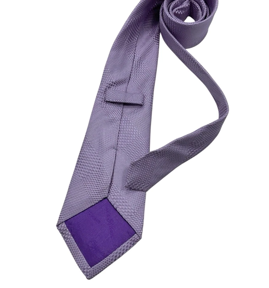 Corbata TURNBULL & ASSER Púrpura Sólido Geométrica Seda LUJO HECHA A MANO INGLATERRA  Foto 2 de 4