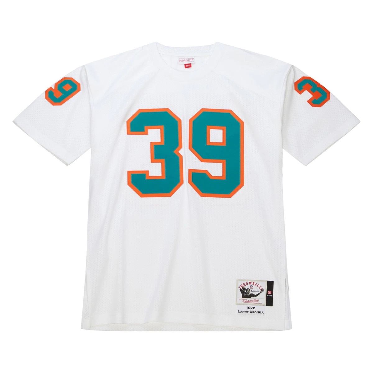 Miami Dolphins Larry Csonka #32 Mitchell & Ness White 1972 NFL