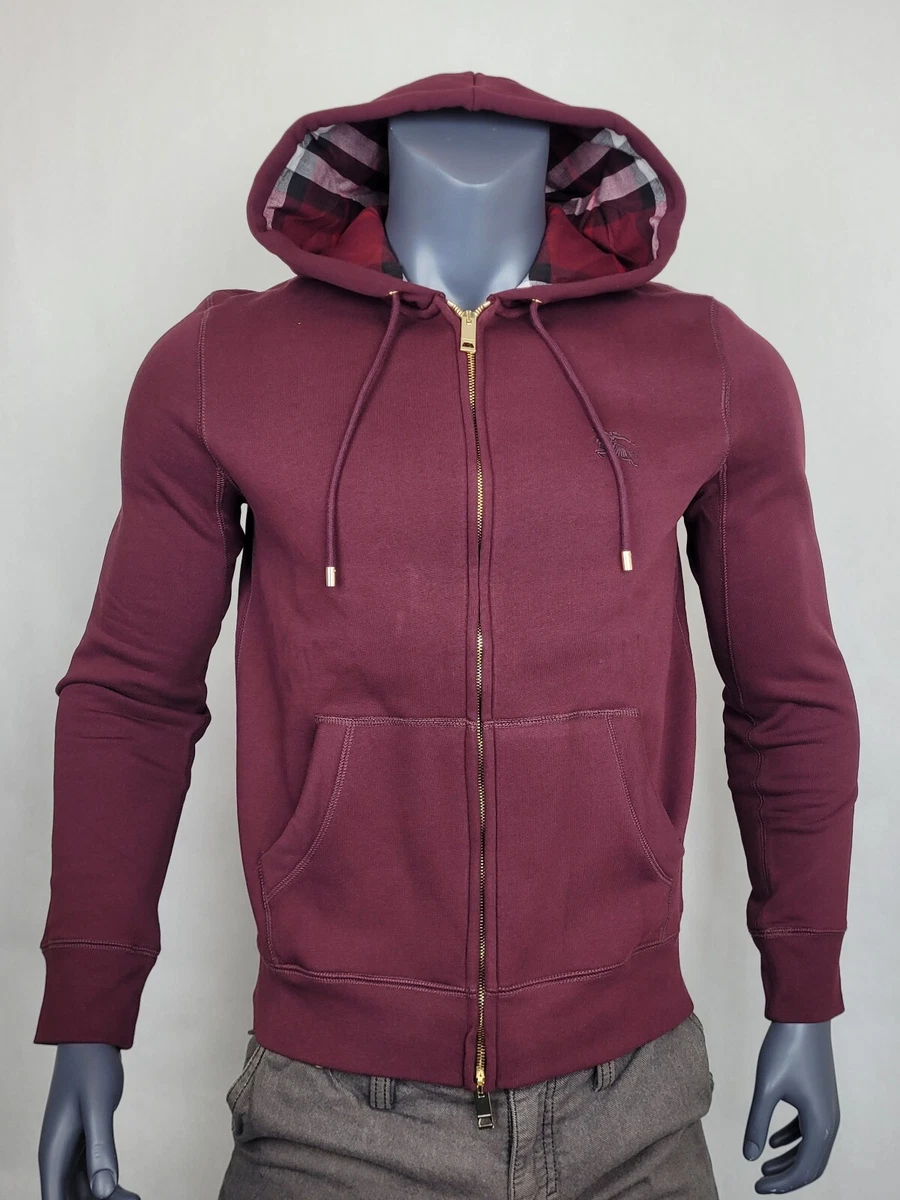 Louis Vuitton Men's Burgundy Cotton Travel Zip Up Hoodie Sweater