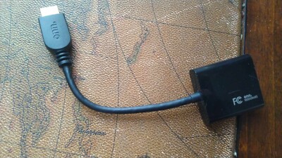 Onn. Gold-Plated HDMI to VGA Adapter only (Male to Female) Black