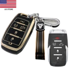 Car Key Case Cover Keychain 5Button Remote Key Fob For Dodge RAM 1500 2019-2023
