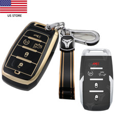 Car Key Case Cover Keychain 5button Remote Key Fob For Dodge Ram 1500 2019-2023